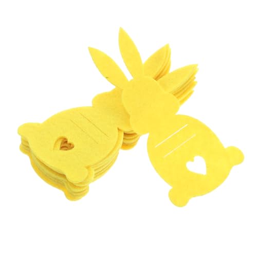 Healvian 10 Stück Hasenwechselhalter Hasen-besteckhaltertasche Hasen-utensilienhülle Aus Filz Silberbesteckhalter in Kaninchenform Ostergeschirrbeutel Osterhasen Bestecktaschen Yellow Tuch von Healvian