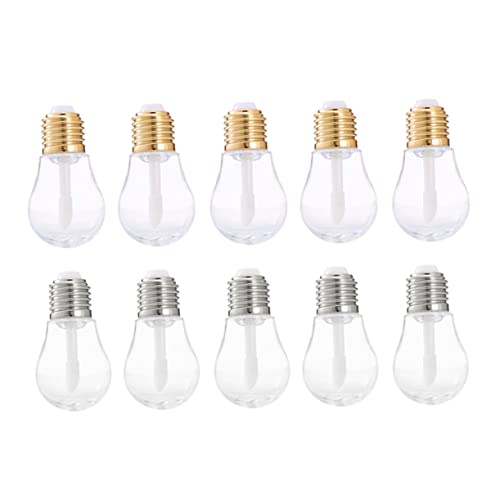 Healvian 10 Stück Leere Lipgloss Röhrchen Glühbirnenform Nachfüllbare Mini Lip Balm Tuben für DIY Kosmetik für Reisen und Tägliche Anwendung von Healvian