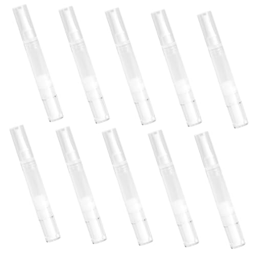 Healvian 10 Stück Nachfüllbare Kosmetik Twisting Pens Transparent Lip Gloss Behälter mit Pinselspitze für Lippenstift Flüssig Make Up Nagelpflege und Mehr von Healvian