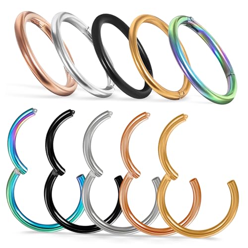 Healvian 10 Stück Nasenring Nasenpiercing-Reifen Damen Nasenschmuck Nasenpiercings Hoop Nasenpiercing ring Nasenpiercingschmuck Nette Nasenreferen Nasenbügel aus Edelstahl Rostfreier Healvian 10 Stück Nasenring Nasenpiercing-Reifen Damen Nasenschmuck Nasenpiercings Hoop Nasenpiercing ring Nasenpiercingschmuck Nette Nasenreferen Nasenbügel aus Edelstahl Rostfreier von Healvian