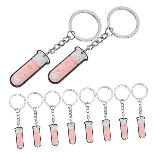 Healvian 10 Stück Reagenzglas Schlüsselanhänger Wissenschaftlicher Schlüsselanhänger Labor Reagenzglas Anhänger Für Chemie Und Wissenschaftsliebhaber Schmuckgeschenk von Healvian