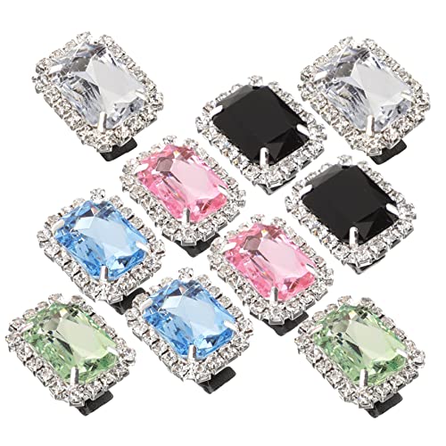 Healvian 10 Stück Schuhclips Abnehmbare Retro Schuhschnallen mit Strass für Damen Dekorative Schuhanhänger Hellblau und Hellgrün von Healvian