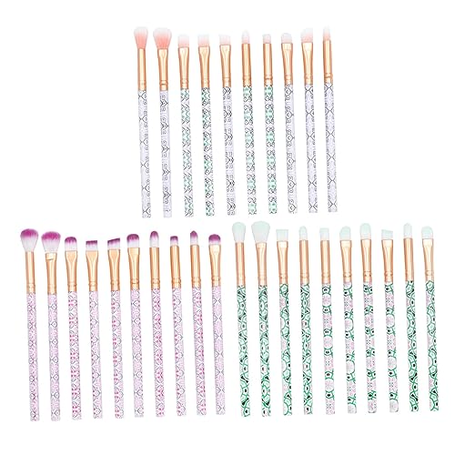 Healvian 10 Stück Teiliges Augen Make Up Pinselset mit Grünem Griff Kosmetikpinsel für Lidschatten und Beauty Care für Täglichen und Professionellen Gebrauch von Healvian