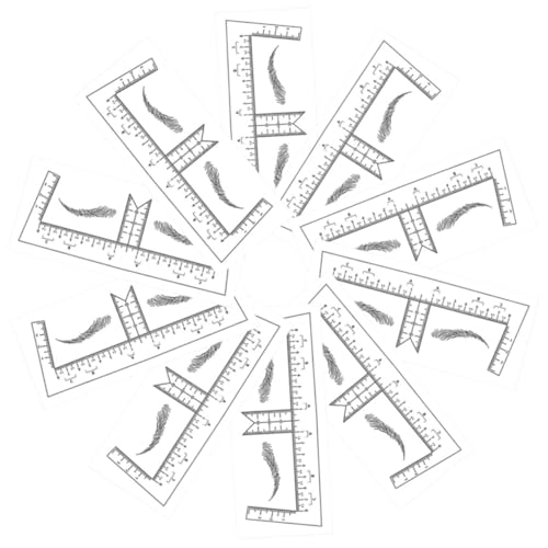 Healvian 10 Stück Teiliges Augenbrauen Messlineal Präzise PVC Einweg Aufkleber für Exakte Augenbrauenlinien Leicht Einfach Zuzuschneiden zum Formen Tätowieren und Schminken von Healvian