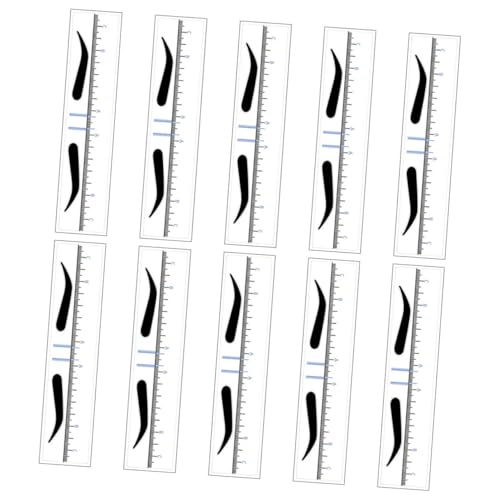 Healvian 10 Stück Teiliges Augenbrauen Schablonen aus Transparentem Präziser Augenbrauen Messlineal für Symmetrisches Styling Einweg Sticker für Shape Design bei Microblading und Make Up von Healvian