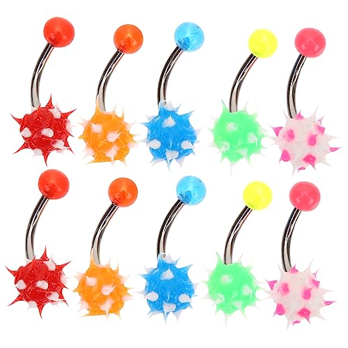 Healvian 10 Stück Teiliges Bauchnabelpiercing mit Flauschigen Kugeln Leichte Hautfreundliche Nabelringe in Bunten Farben Modischer Körperschmuck für Damen und Mädchen Komfortabel und Healvian 10 Stück Teiliges Bauchnabelpiercing mit Flauschigen Kugeln Leichte Hautfreundliche Nabelringe in Bunten Farben Modischer Körperschmuck für Damen und Mädchen Komfortabel und von Healvian