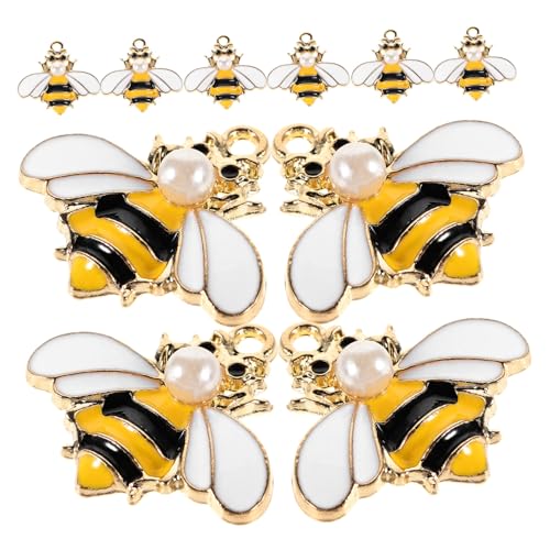 Healvian 10 Stück Teiliges Bienen anhänger Legierung mit Perleninlay Leichte für DIY Schmuckherstellung für Ohrringe Halsketten Armbänder Natur liebhaber und Kreative Bastelprojekte von Healvian