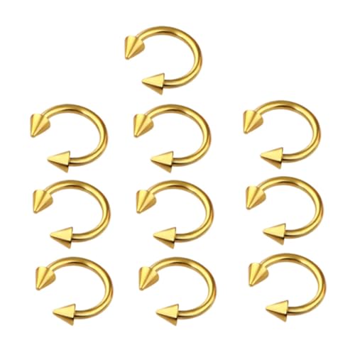 Healvian 10 Stück Teiliges C Förmige Nasen und Ohrpiercing Stecker aus Langlebig Beschichtet Vielseitig Tragbar für Damen und Herren Modischer Körperschmuck für Party und Alltag von Healvian