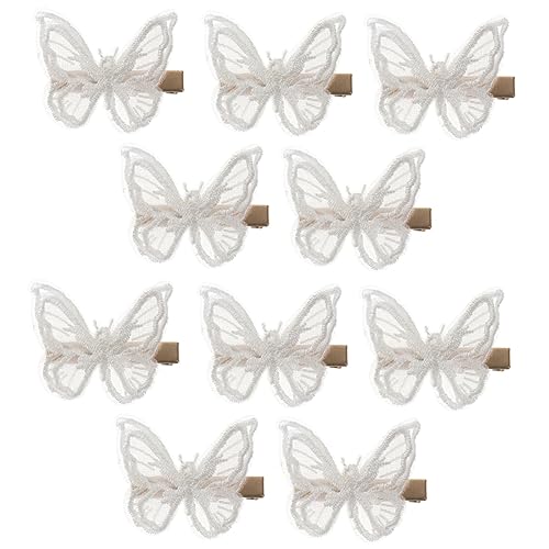 Healvian 10 Stück Teiliges Damen Haarklammer mit Spitze und Haarspangen für und Mädchen Rutschfestes Design Weiß von Healvian