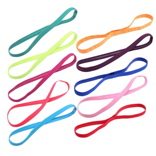 Healvian 10 Stück Teiliges Elastische Yoga Stirnbänder Rutschfest Weiche Haarschmuck Sport Haarreifen in Candy farben für Damen und Herren für Fitness Yoga Laufen Fußball und Alltag von Healvian