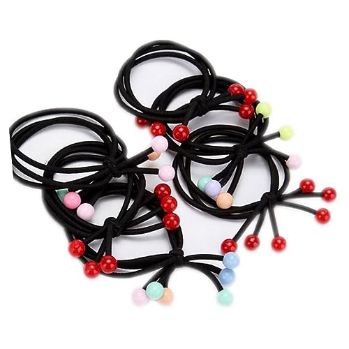 Healvian 10 Stück Teiliges Elastisches Haargummi Stretch haarringen Bunte Haarschmuck accessoires für Damen und Mädchen Stylische Ponytail halter mit Kirschmotiv Robust und Alltagstauglich von Healvian