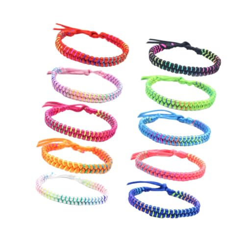 Healvian 10 Stück Teiliges Handgewebte Freundschaftsarmbänder Bunten Farben Unisex Handgelenkselemente Hochwertigem Material für Herren Damen für Besondere Anlässe von Healvian