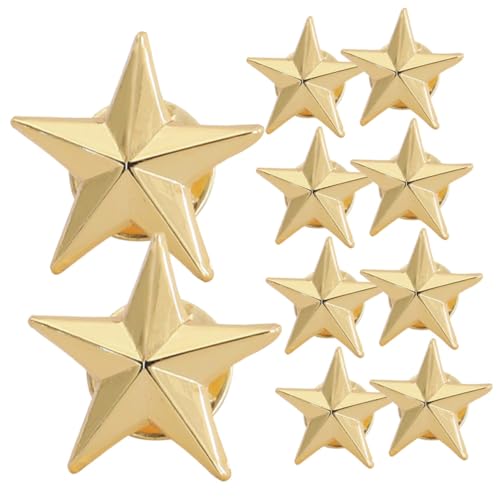 Healvian 10 Stück Teiliges Kupferstern Anstecknadeln Prägung Glänzend Goldfarben Robuste Metallbroschen Party Kleidung Accessoires für Hüte Rucksäcke Jacken Healvian 10 Stück Teiliges Kupferstern Anstecknadeln Prägung Glänzend Goldfarben Robuste Metallbroschen Party Kleidung Accessoires für Hüte Rucksäcke Jacken von Healvian