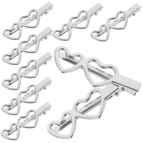 Healvian 10 Stück Teiliges Metall haarspangen Herzform für Damen und Mädchen Robuste Haarklammern aus Metall Stilvolle Seitenclip haaraccessoires für Alltag und Modische Looks von Healvian