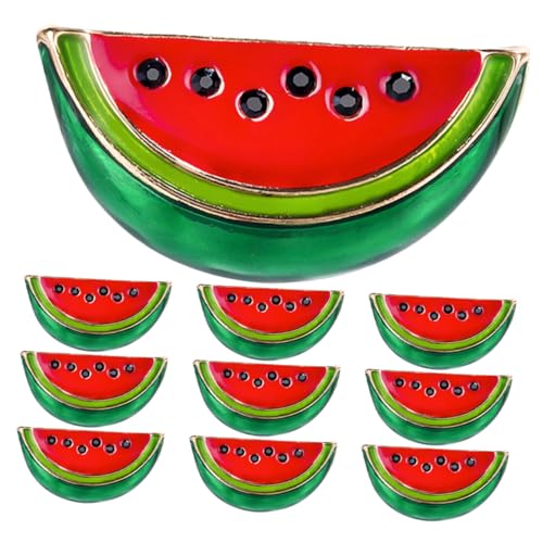 Healvian 10 Stück Teiliges Modische Wassermelonen Broschen aus Robustem Material Kreative Cartoon Anstecknadeln für Kleidung Taschen und Hüte Leichte Langlebige Reverspins Einzigartiges von Healvian
