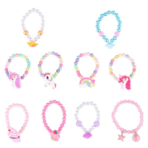 Healvian 10 Stück Teiliges Perlen Armband für Regenbogen Eiscreme Cartoon Handgelenk Ketten für Geburtstagsfeiern Langlebig von Healvian