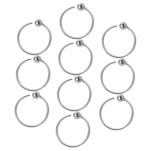 Healvian 10 Stück Teiliges Runde Creolen Ohrringe aus Reinem Silber Knorpel und Septum Ringe für Frauen Vielseitiger Piercing Schmuck für Alltag und Party von Healvian