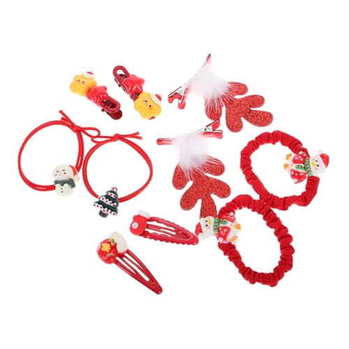 Healvian 10 Stück Teiliges Set Weihnachts Haaraccessoires für Mädchen Niedliche Rentier Geweih Haarspangen und Haargummis Festlicher Haarschmuck für Partys und Fotoshootings von Healvian