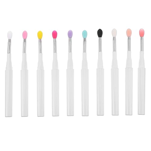 Healvian 10 Stück Teiliges Silikon Lippenpinsel mit Abgerundetem Kopf Praktisch für Lip Balm und Eyeshadow Wiederverwendbar Leicht zu Reinigen für Präzises Make Up und Tägliche Anwendung von Healvian