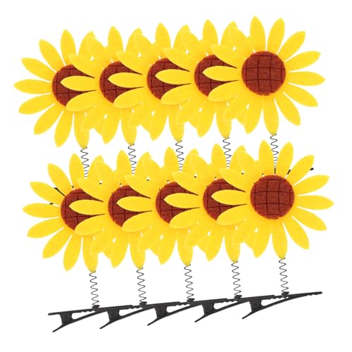 Healvian 10 Stück Teiliges Sonnenblumen Haarklammern Kleine Blumen Haarspangen mit Realistischer Form Süßer Haarschmuck für Frauen Mädchen Alltag Hochzeit Party von Healvian