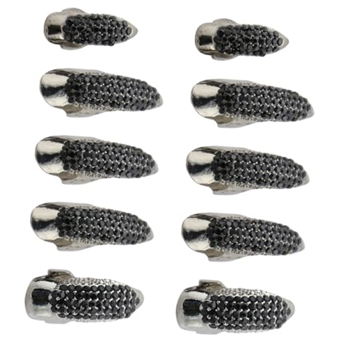 Healvian 10 Stück Teiliges Vintage Punk Nagelringe mit Strassbesatz Robuste Legierung Fingernagel Claw Ringe für Halloween Party Club Bühne und Festival Accessoires von Healvian