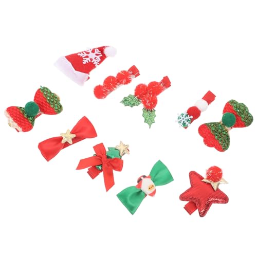 Healvian 10stücke Teiliges Weihnachts-haarspangen Für Mädchen Niedliche Duckbill Clips Für Festliche Frisuren Für Schulzeremonien Und Weihnachtsfeiern von Healvian