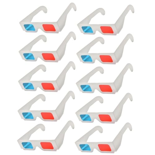 Healvian 10 Teiliges Papierbrillen Rot Blau Leichte Filmbrillen für Anaglyph Ansicht Tragbare Brillen für Videos und Spiele für Heimkino und Partys von Healvian