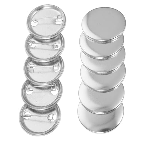 Healvian 100 Sätze Blanko Button DIY Badge Basteln Eisen Metallrohling Robuste Anstecknadeln für Kleidung Schuhe Jacken Vielseitige DIY Bastelmaterialien für Abzeichengestaltung von Healvian