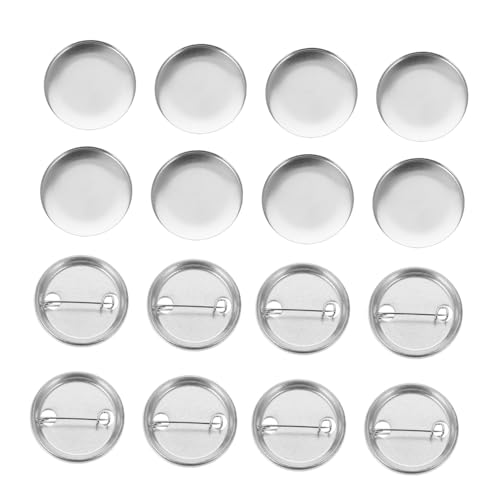 Healvian 100 Sätze DIY Badge Materialien Eisenboden Anstecknadeln Basteln Blanko Button Rohlinge Selbermachen für Kleidung Rucksäcke Zubehör von Healvian