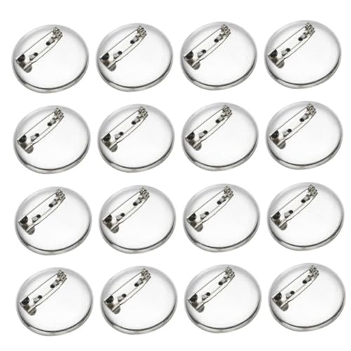 Healvian 100 Stück DIY Broschen Zubehör Runde Metallplatten Anstecknadeln Basis Trays Praktische Schmuckverschlüsse zum Selbermachen von Anstecknadeln und Broschen für DIY Schmuck und von Healvian