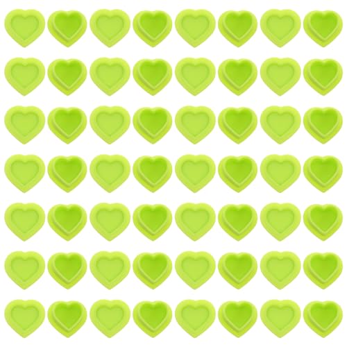 Healvian 100 Stück Tattoo-Tintenbecher: Silikon-Tintenkappe in Herzform mit stabiler Basis – Pigmenthalter für Tattoo-Zubehör – Pigmentbecher für Augenbrauen-, Lippen- und Eyeliner-Tätowierungen von Healvian