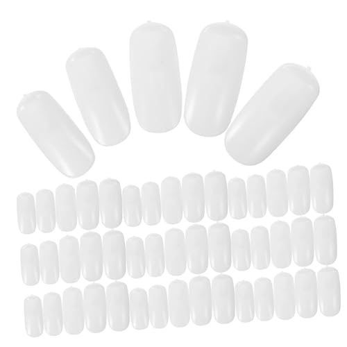 Healvian 100 Stück Übungs nagelspitzen Weiß Nail Art Practice Nails Nagelpraxis Equipment Nagelfarbdisplay Nagelmodellage Tipps für Gel Polish Training von Healvian