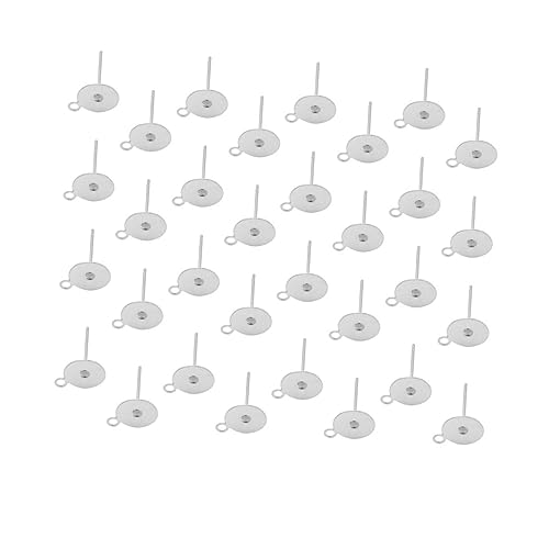 Healvian 100stücke Flache Ohrstecker Aus Edelstahl Mit Ring Runde Blank Ohrstecker-komponenten Für Diy-ohrringherstellung Silberfarben Basis von Healvian