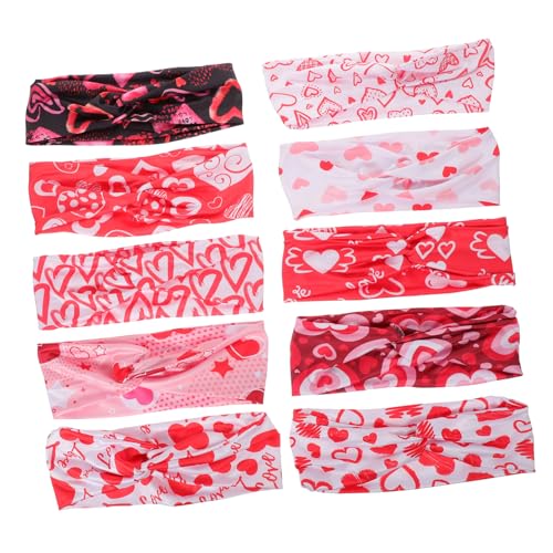 Healvian 10stücke Damen Yoga Stirnbänder Mit Herzmuster Elastische Sport Und Schweißbänder Für Fitness Laufen Training Und Alltag Hautfreundliches Material Für Optimalen Tragekomfort von Healvian