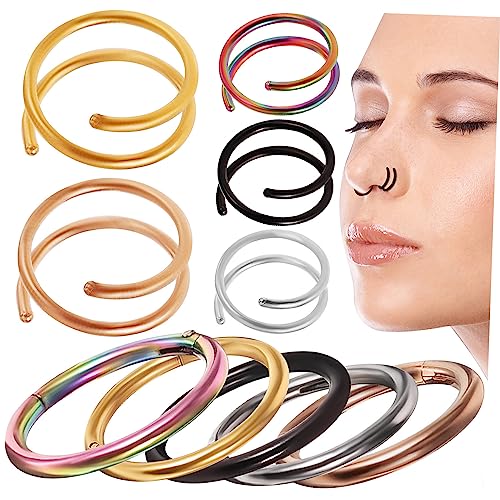 Healvian 10Stücke Nasenringe Teiliges Spiral Rundringe Hypoallergen Komfortabel für Empfindliche für Frauen Modischer Nasenschmuck Healvian 10Stücke Nasenringe Teiliges Spiral Rundringe Hypoallergen Komfortabel für Empfindliche für Frauen Modischer Nasenschmuck von Healvian