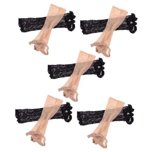Healvian Elastisches Haarnetz -set 10-teilig Klebefreie Perücken-haarwickel Perückenhalter Für Damen Spitzenperückenkappe Zopfperückenkappe von Healvian