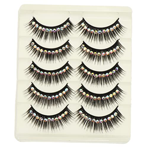 Healvian 10paare Falsche Wimpern Mit Strass Lange Dramatische Wimpern Für Frauen Und Mädchen Wiederverwendbar Für Partys Make-up Und Besondere Anlässe von Healvian