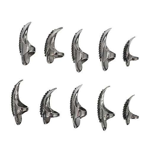 Healvian 10st Adlerkralle- -kit Gefälschter Falscher Volle Fingerringe Cosplay-fingerklauen Nagelring Aus Strass Spitzer Ring Europäisch Und Amerikanisch Damen Zinklegierung von Healvian