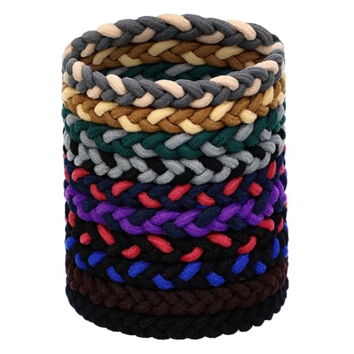 Healvian 10stücke Geflochtene Haargummis Elastische Pferdeschwanzhalter Nylon Haarseile Für Frauen Herren Haarstyling Scrunchies Haarschmuck von Healvian