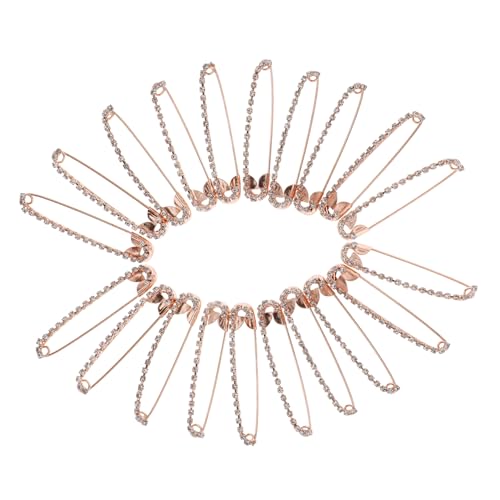 Healvian 10stücke Rhinestone Sicherheitsnadeln Elegante Broschen Mit Kristallen Für Kleidung Pullover Und Schals Hochwertige U-form Sicherheitspins Zur Vermeidung Von Exposition Roségold Ed von Healvian