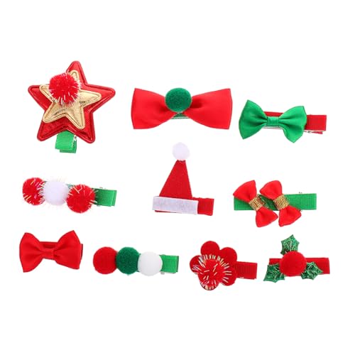 Healvian 10stücke Teiliges Weihnachts-haarclips Mit Schleifen Und Sternen Festliche Haarnadeln Für Mädchen Bezaubernde Weihnachtsaccessoires Für von Healvian