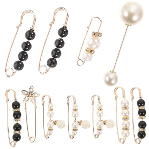 Healvian 11 Stück Pearl Brooch Pin Teiliges Taillenfixierer für Damenhosen und Röcke Modische Sicherheitsbrosche mit Perlendekor Verstellbarer Bundhalter zur Eleganter Kleid und Healvian 11 Stück Pearl Brooch Pin Teiliges Taillenfixierer für Damenhosen und Röcke Modische Sicherheitsbrosche mit Perlendekor Verstellbarer Bundhalter zur Eleganter Kleid und von Healvian