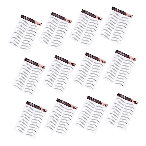 Healvian 12 Blätter Aufkleber Für Augenbrauen Temporäre Augenbrauen Tattoos Wasserfeste Aufkleber Gefälschte Tattoos Makeup von Healvian