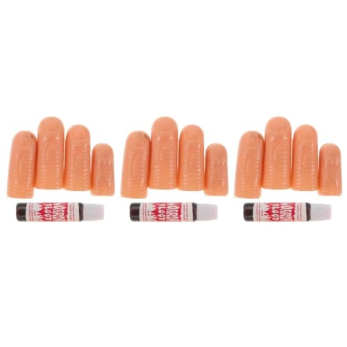 Healvian 12 Stck. Teiliges Set mit Fake Fingers und Kunstblut für Halloween Realistische Spezialeffekte für Cosplay und Scherze Hautfreundliche Requisiten für Unvergessliche Partys Healvian 12 Stck. Teiliges Set mit Fake Fingers und Kunstblut für Halloween Realistische Spezialeffekte für Cosplay und Scherze Hautfreundliche Requisiten für Unvergessliche Partys von Healvian