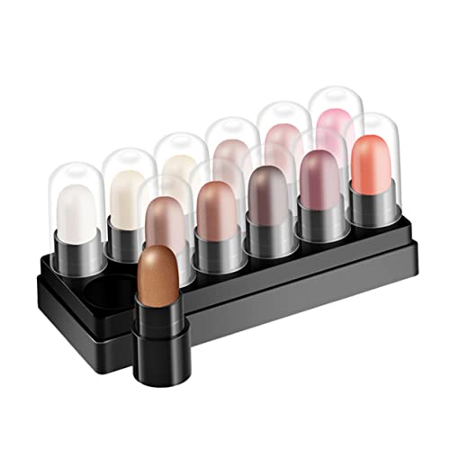 Healvian 12 Stück 12 Shadow Box Lidschattenstift Eye Highlighter Stick Liegender Seidenraupenstift Lidschattenstift Mädchen Make Up Zubehör Creme Lidschatten Augenaufheller Stift von Healvian