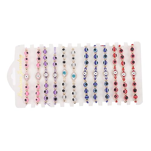 Healvian 12 Stück Evil Eye Armband für Damen Teiliges Schmuckset mit Handgefertigten Augen und Leicht für Verschiedene Anlässe Goldfarbene Kette Hautfreundlich und von Healvian