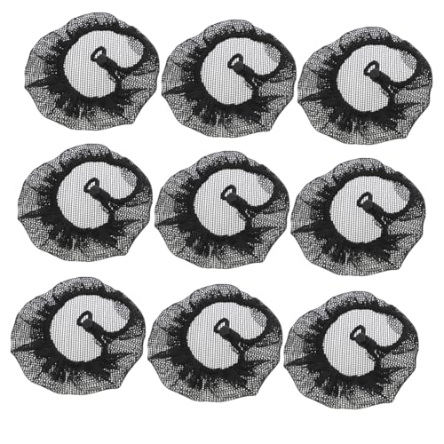 Healvian 12 Stück Netztasche Haarnetz Schleife Haarnetz Haarnetze Für Tanzbrötchen Brötchen Haarnetz Ballett-dutt-abdeckung Frauen Ballett Elastisches Haarnetz Brötchen Netz Black Polyester von Healvian