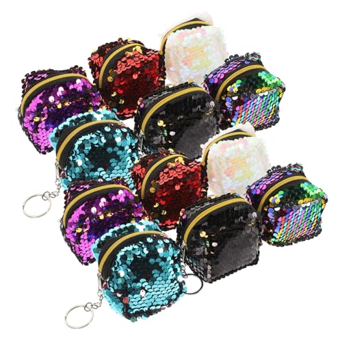 Healvian 12stücke Quadratische Pailletten Taschen Lagerung Tasche Klein Leicht Design Schlüssel Kopfhörer Karten Datenkabel Geld Taschentücher Aufbewahrungstasche von Healvian