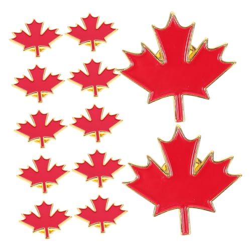 Healvian 12 Stück Teiliges Ahornblatt Emaille Broschen Metall Anstecknadeln mit Langlebiger Farbe Vielseitige Schmuck Accessoires für Kleidung Hüte Rucksäcke Perfektes Souvenir und von Healvian