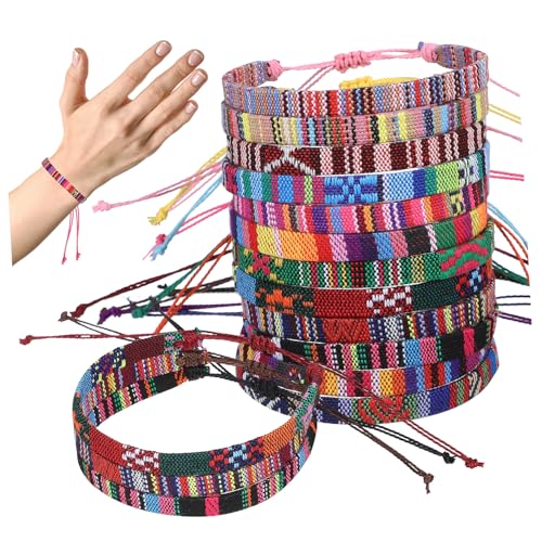 Healvian 12 Stück Teiliges Boho Fußkettchen Geflochtene Sommer Fuß Armbänder Unisex Verstellbar Bunte Ethno Style Strickarmbänder Für Strand Party Alltag von Healvian